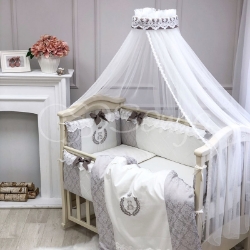 Lenjerie Patut Bebe Copii 8 piese DeLux Coffe